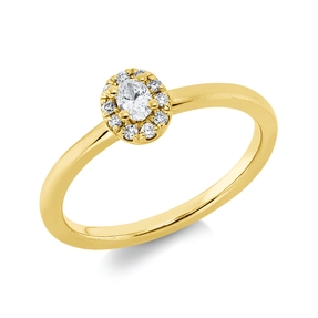 Ring aus 750 Gold Gelbgold 11 Diamanten 0,18ct TW-SI B:6,5mm