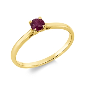 Ring aus 750 Gold Gelbgold Rubin 0,36ct rot B:4,4mm