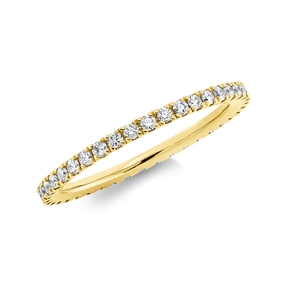 Memoire Ring aus 750 Gold Gelbgold 40 Brillanten 0,53ct TW-SI B:1,6mm