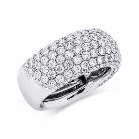 Pavé Ring aus 750 Gold Weißgold 119 Brillanten 2,97ct TW-SI S:9,7mm