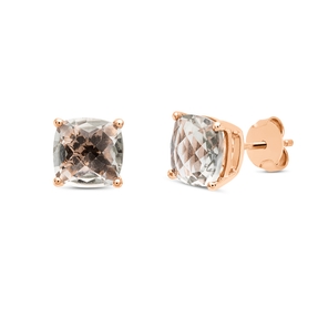 Ohrstecker aus 750 Gold Rotgold 2 Amethyste 3,76ct grün 8x8,3mm