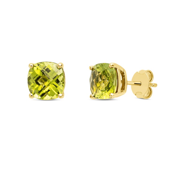 Ohrstecker aus 750 Gelbgold 2 Peridote