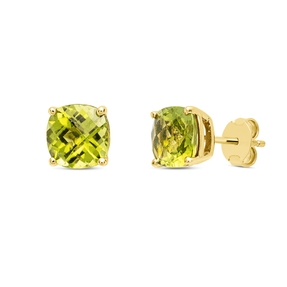 Ohrstecker aus 750 Gold Gelbgold 2 Peridote 2,27ct grün 7,8x7,8mm Ohrstecker aus 750 Gold Gelbgold 2 Peridote 2,27ct grün 7,8x7,8mm