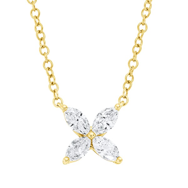 Collier aus 750 Gelbgold 4 Diamanten 0.46ct