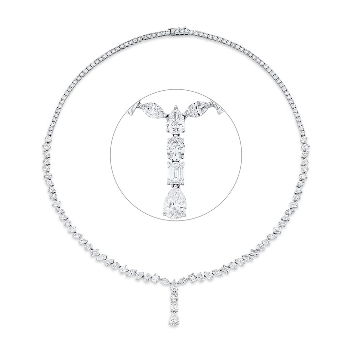 Collier aus 750 Weißgold 130 Brillanten 20.51ct