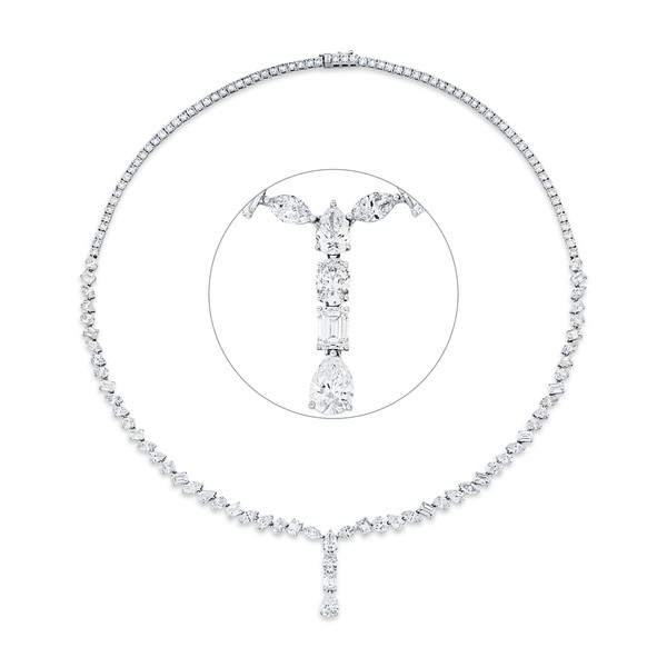 Collier aus 750 Weißgold 130 Brillanten 20.51ct