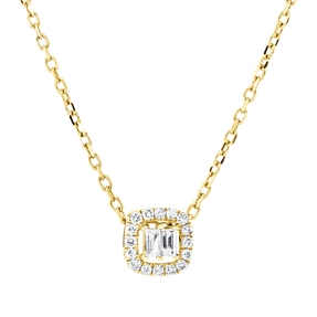 Collier aus 750 Gold Rotgold 18 Diamanten 0,09ct TW-SI L:50,7cm