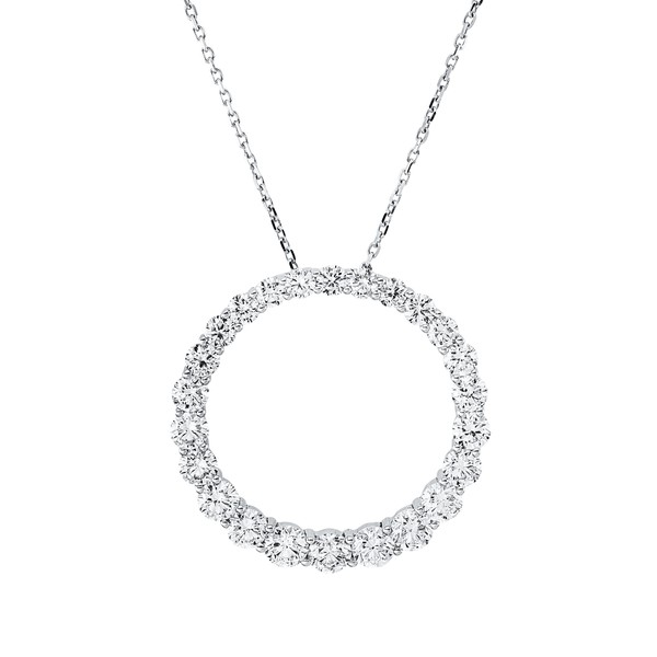 Collier Kreis aus 750 Weißgold 24 Brillanten 2.6ct