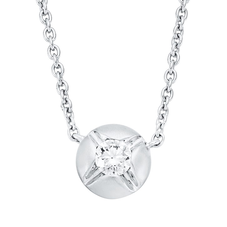 Collier aus 750 Weißgold 1 Brillant 0.12ct