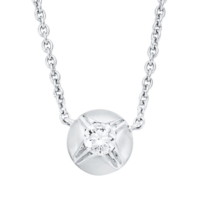 Collier aus 750 Gold Weißgold Brillant 0,12ct W-SI L:45,7cm