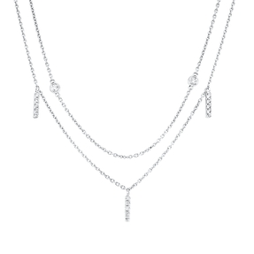 Collier aus 750 Gold Weißgold 39 Brillanten 0,35ct W-SI L:45,7cm