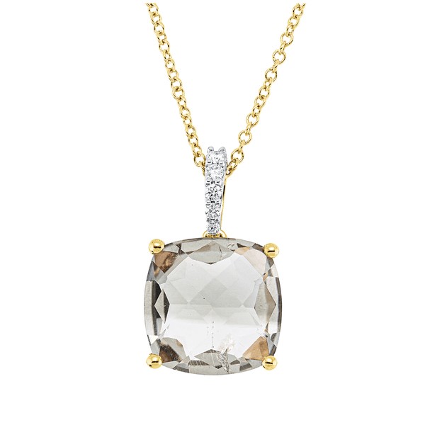 Collier aus 750 Rotgold Amethyst 5 Brillanten 0.04ct