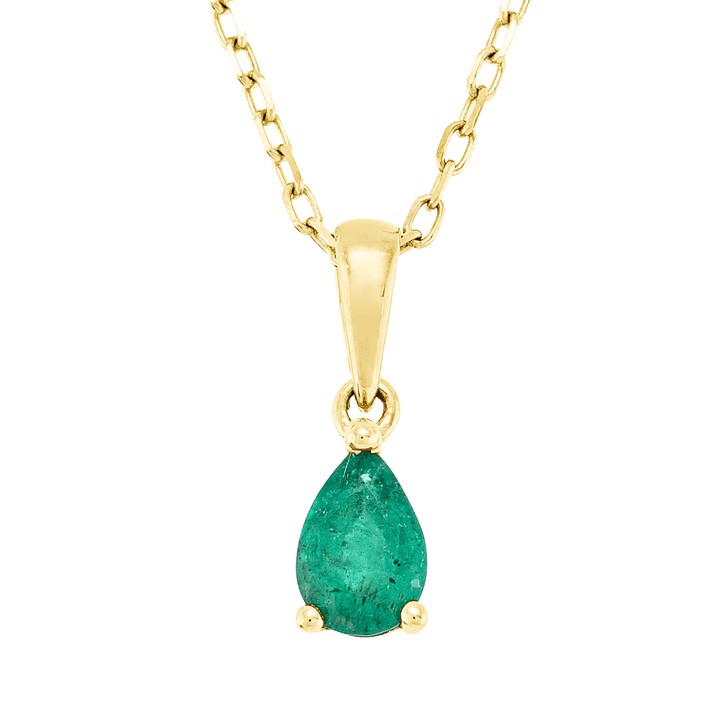 Collier aus 750 Gelbgold Smaragd