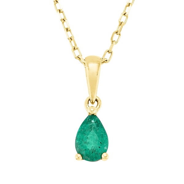Collier aus 750 Gelbgold Smaragd