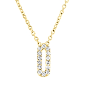 Collier aus 750 Gold Gelbgold 14 Brillanten 0,05ct TW-SI L:42cm