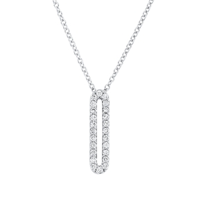 Collier aus 750 Gold Weißgold 24 Brillanten 0,09ct TW-SI L:42cm
