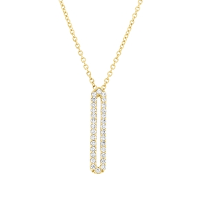 Collier aus 750 Gold Gelbgold 30 Brillanten 0,12ct TW-SI L:42cm