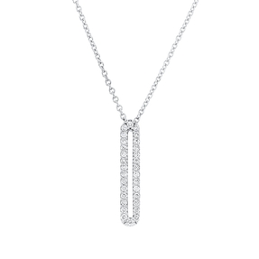 Collier aus 750 Gold Weißgold 30 Brillanten 0,12ct TW-SI L:42cm