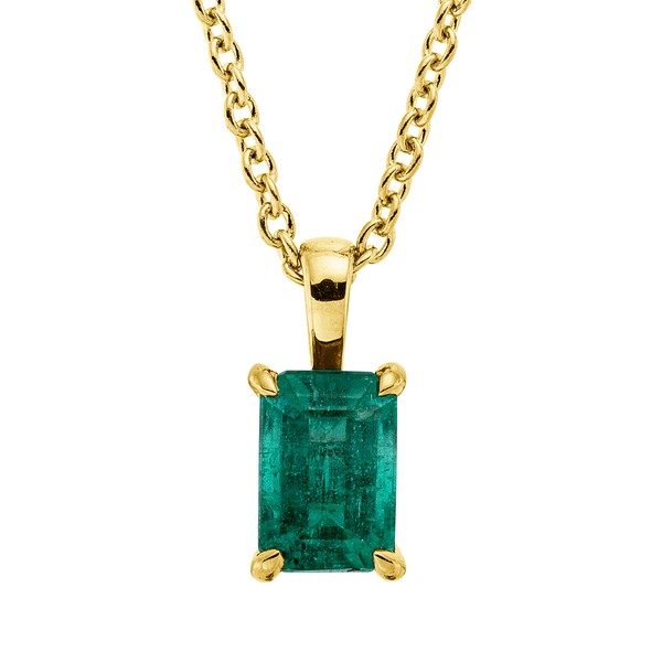 Collier aus 750 Gelbgold Smaragd
