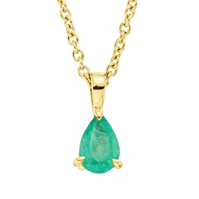 Collier aus 750 Gold Gelbgold Smaragd 0,43ct grün L:45cm Collier aus 750 Gold Gelbgold Smaragd 0,43ct grün L:45cm