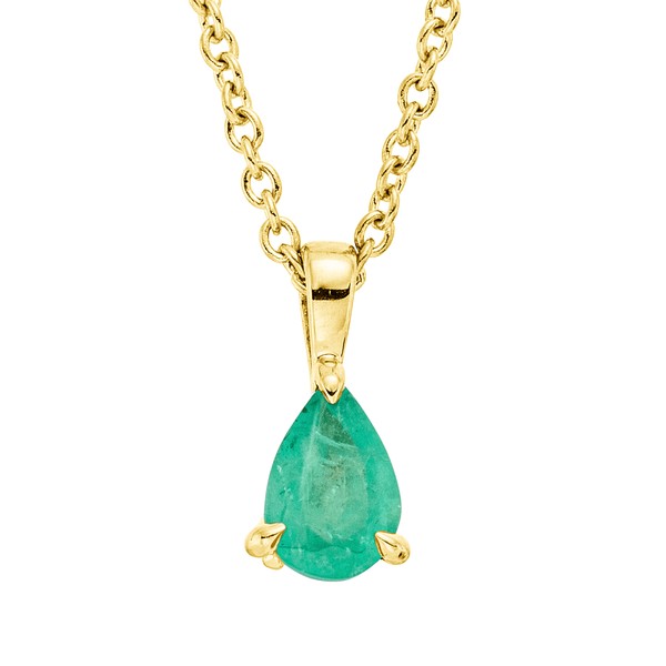 Collier aus 750 Gelbgold Smaragd
