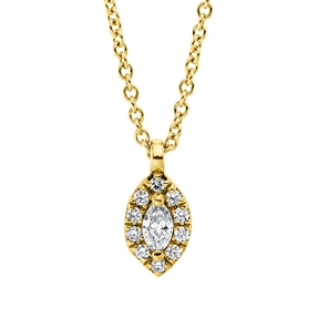 Collier aus 750 Gold Gelbgold 11 Diamanten 0,15ct TW-SI L:45cm
