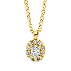 Collier aus 750 Gold Gelbgold 11 Diamanten 0,15ct TW-SI L:45cm