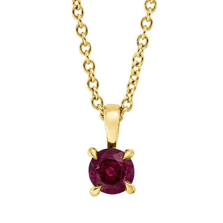 Collier aus 750 Gelbgold Rubin