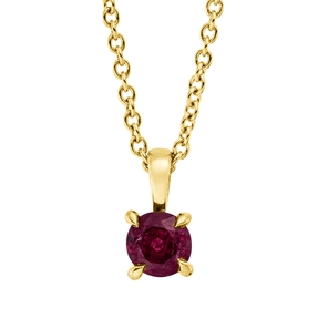 Collier aus 750 Gold Gelbgold Rubin 0,33ct rot L:45cm