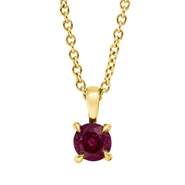 Collier aus 750 Gelbgold Rubin