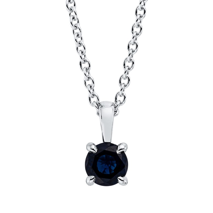 Collier aus 750 Weißgold Saphir