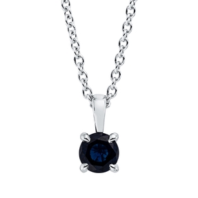 Collier aus 750 Gold Weißgold Saphir 0,38ct blau L:45cm