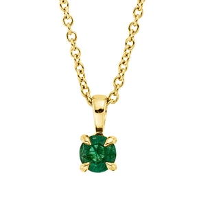 Collier aus 750 Gold Gelbgold Smaragd 0,25ct grün