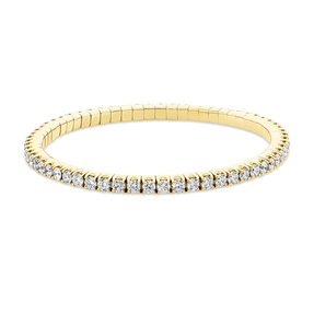 Armband Flex-Band aus 750 Gelbgold 61 Brillanten 4,93ct TW-SI L:16,5cm 4er-Krappe