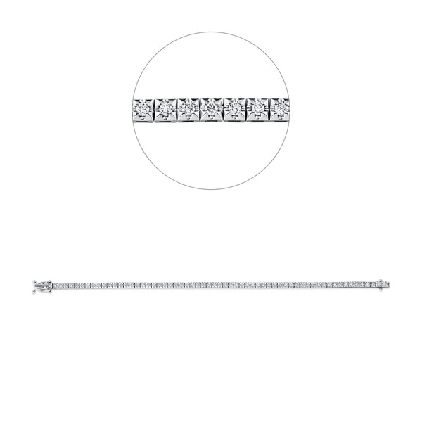 Armband aus 750 Weißgold 62 Brillanten 1ct