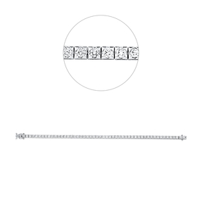Armband aus 750 Gold Weißgold 51 Brillanten 2,5ct TW-SI L:17cm