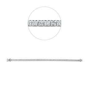 Armband aus 750 Gold Weißgold 50 Brillanten 3,5ct F-SI L:17,5cm