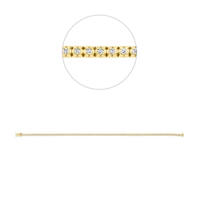 Armband aus 750 Gold Gelbgold 103 Brillanten 0,4ct TW-SI L:18cm 4er-Krappe