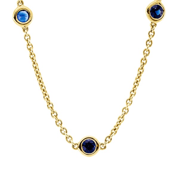Collier aus 750 Gelbgold 13 Saphire
