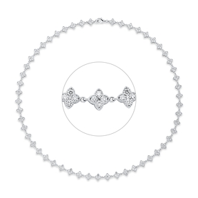 Collier aus 750 Gold Weißgold 265 Brillanten 6,29ct W-SI L:45cm