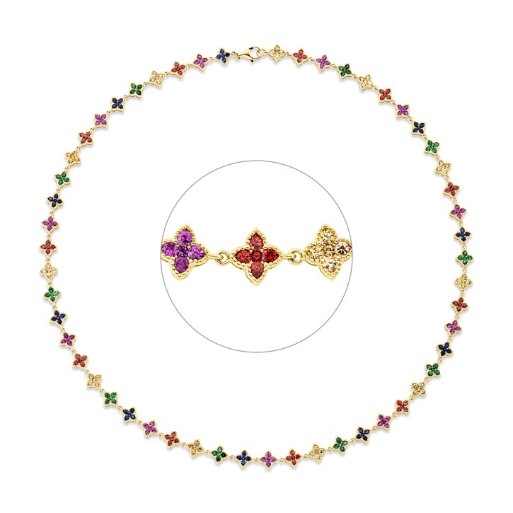 Collier aus 750 Gelbgold 265 Saphire