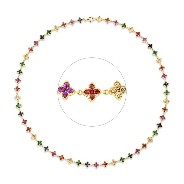 Collier aus 750 Gelbgold 265 Saphire