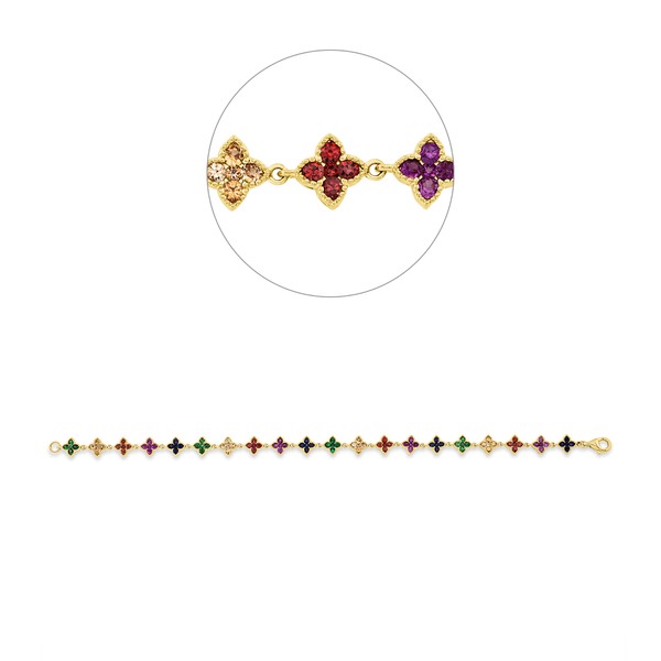 Armband aus 750 Gelbgold 100 Saphire