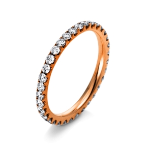 Memoire Ring aus 750 Gold Rotgold 33 Brillanten 0,83ct TW-SI B:2,1mm