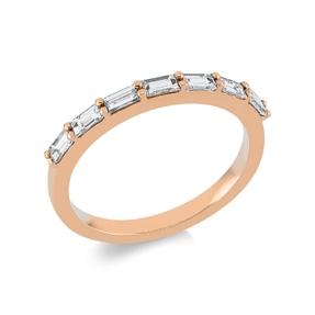 Halb-Memoire Ring 750 Rotgold 7 Diamanten Baguette-Schliff 0,52ct TW-VSI B:2,1mm Halb-Memoire Ring 750 Rotgold 7 Diamanten Baguette-Schliff 0,52ct TW-VSI B:2,1mm