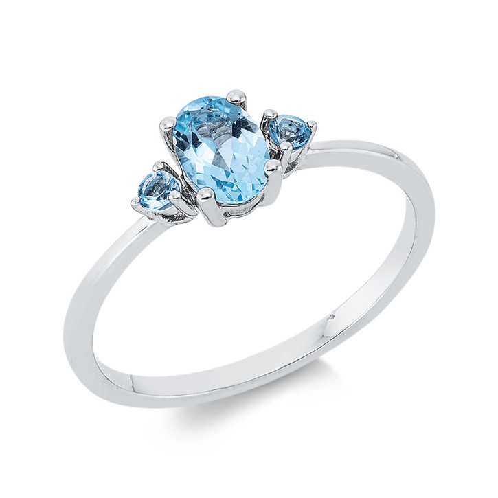 Ring aus 750 Weißgold 3 Topase
