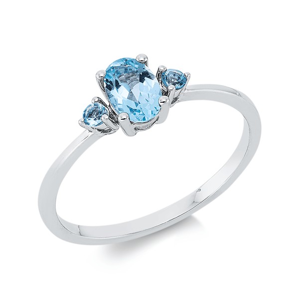 Ring aus 750 Weißgold 3 Topase