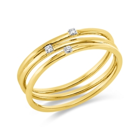 Ring aus 750 Gold Gelbgold 3 Brillanten 0,03ct TW-SI B:6,7mm