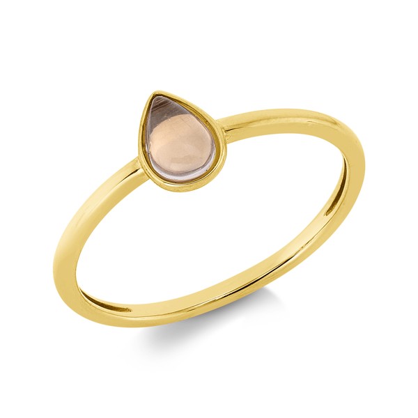 Ring Tropfen aus 750 Gelbgold Quarz