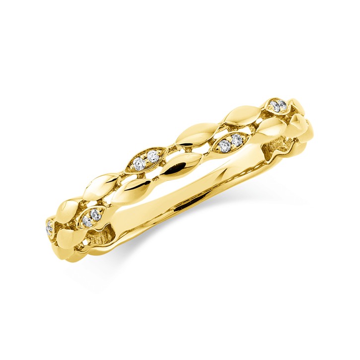 Ring aus 750 Gelbgold 10 Brillanten 0.03ct